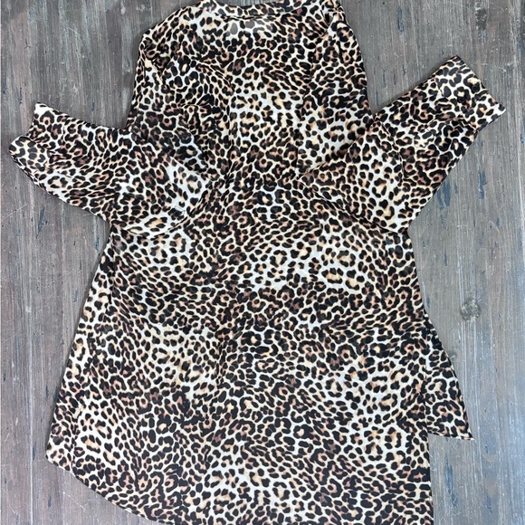 Chico's Asymmetrical Leopard Tunic Top Brown and Black Size 0 (Small) - Picture 10 of 10